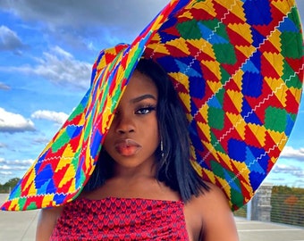 Ankara Oversized Sun Hat, Wide Brim Beach Hat