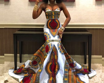 African Wedding dress /Women's Dashiki/ Kente/ Ankara/ African print/ African Clothing/ Africa ladies/ African fashion Dress/ Prom Dress