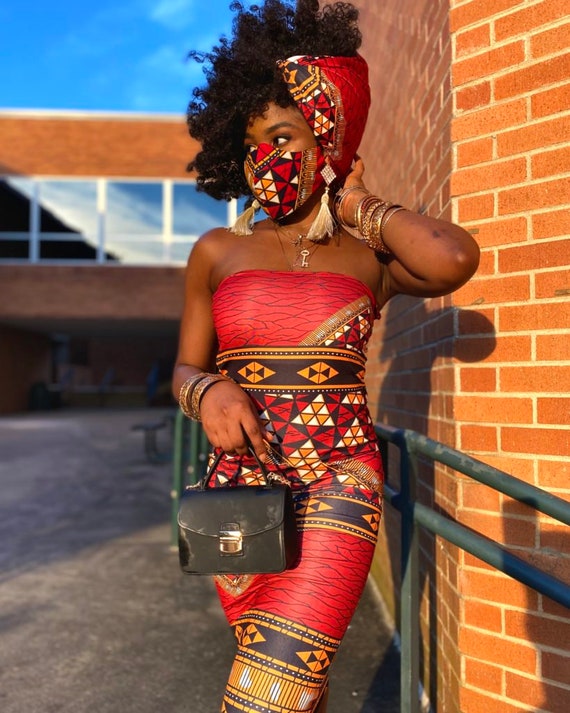African print tube dress hotsell