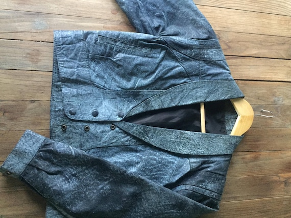 Acid wash leather jacket
