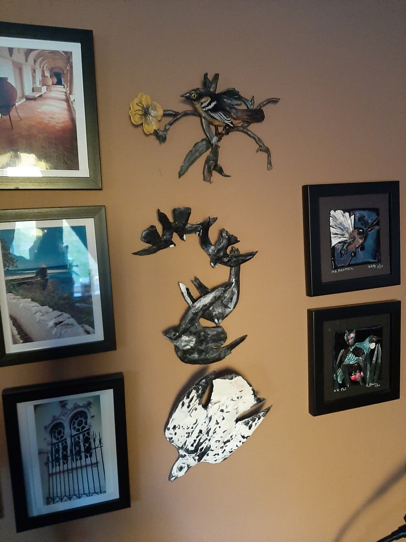 Bird Wall Sculpture Coastal Swifts in Flight Etsy