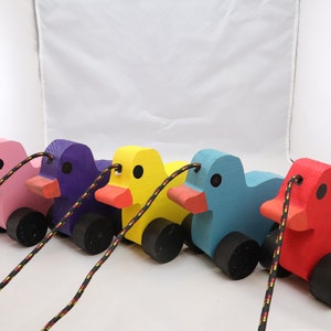 Wooden Duck Pull Toy, Toys On Wheels, Toddler Toy, Baby Shower Gift, Age 12 Month