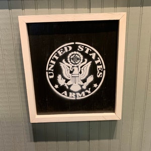 United States Army Wood Sign Framed