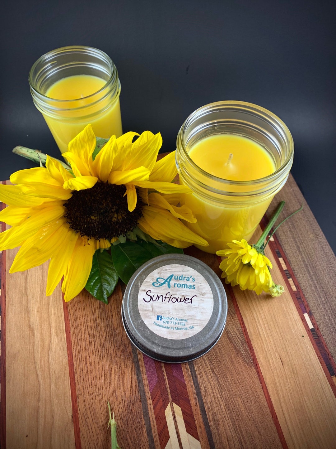 Sunflower Candle, Sunflower Decor, Sunflower Gift, Sunflower Scent ...
