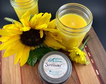 Sunflower Candle, Sunflower Decor, Sunflower Gift, Sunflower Scent, Sunflower Art