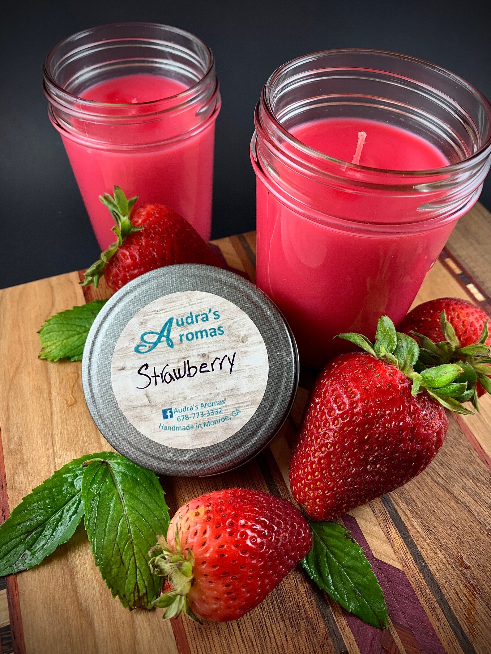 Strawberry Candle/ Fruity Candle/ Summer Candle/ Mason Jar Etsy