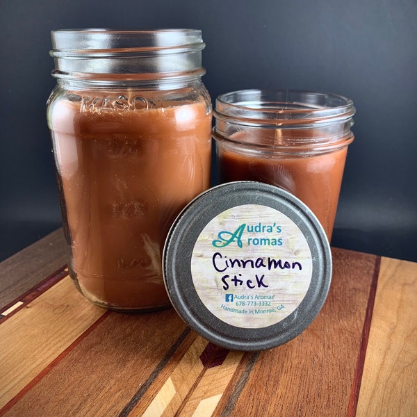 Cinnamon Scented Candle, Spice Candle, Mason Jar Candle, Strong Scented Candle, Scented Candle, Cinnamon, Gift For Her