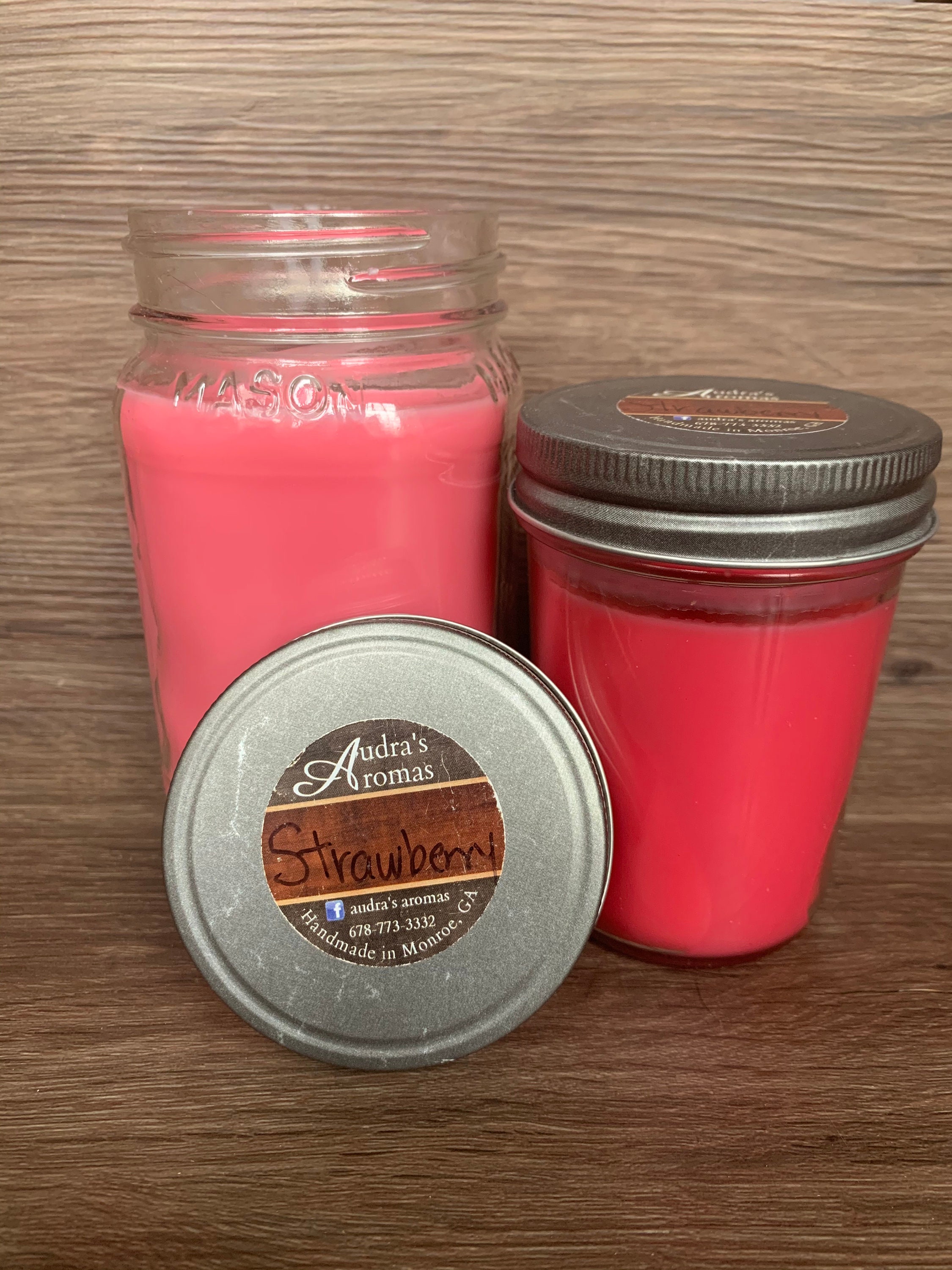 Strawberry Candle/ Fruity Candle/ Summer Candle/ Mason Jar Etsy