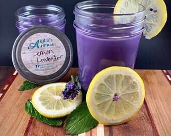 Candela alla lavanda al limone / Oli essenziali / Candela al limone / Candela alla lavanda / Profumo forte