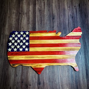 united states cutout flag, america flag, wood flag, rustic flag, wood sign