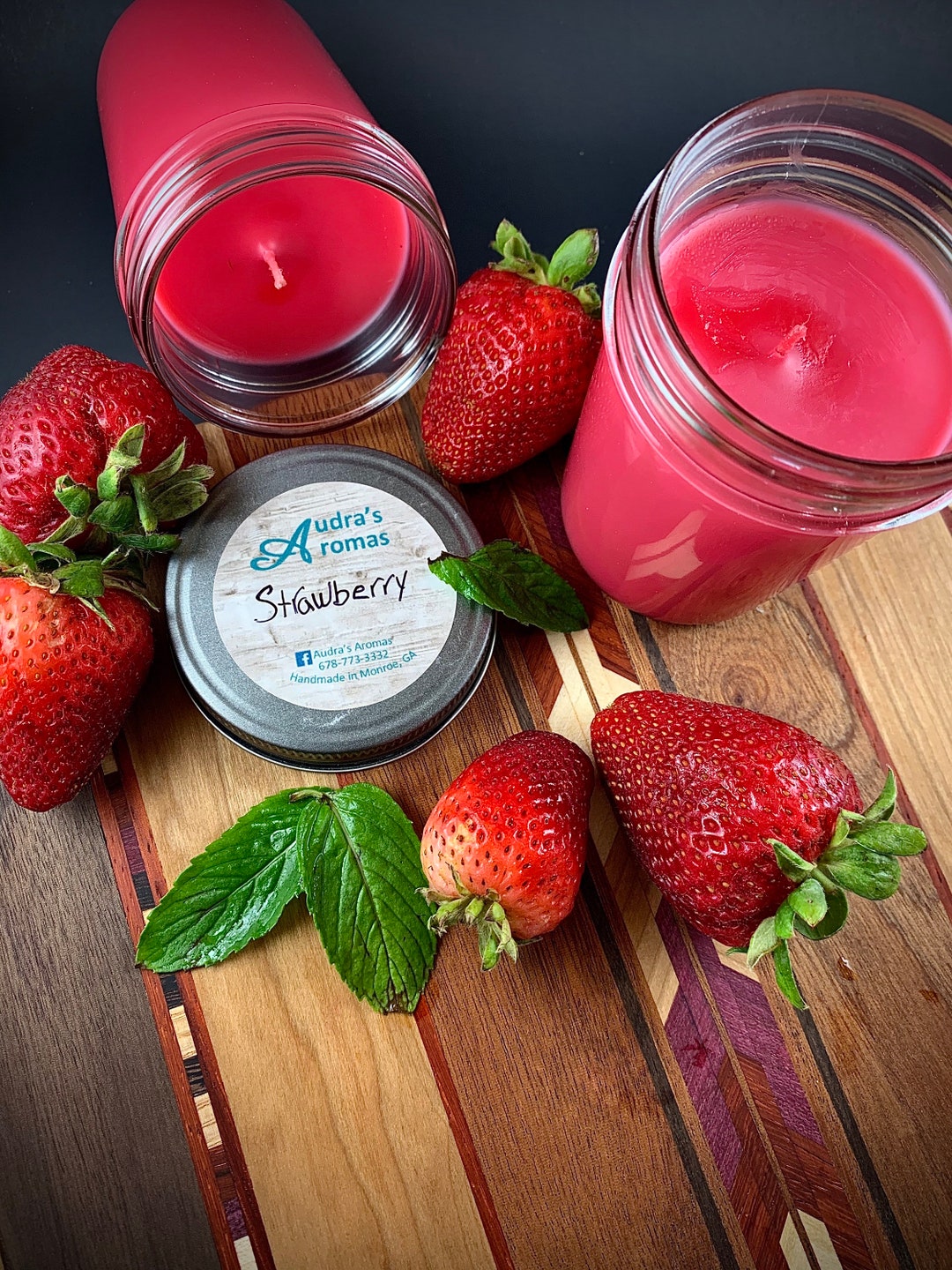 Strawberry Candle/ Fruity Candle/ Summer Candle/ Mason Jar Etsy