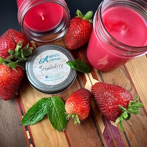 Strawberry Candle/ Fruity Candle/ Summer Candle/ Mason Jar Candle