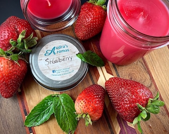 Strawberry Candle/ Fruity Candle/ Summer Candle/ Mason Jar Candle