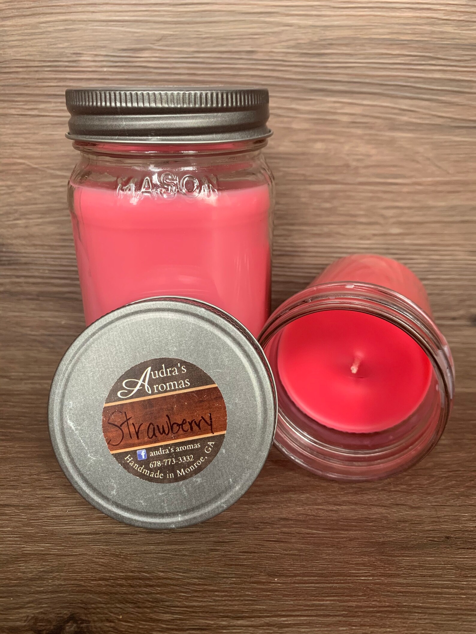 Strawberry Candle/ Fruity Candle/ Summer Candle/ Mason Jar Etsy