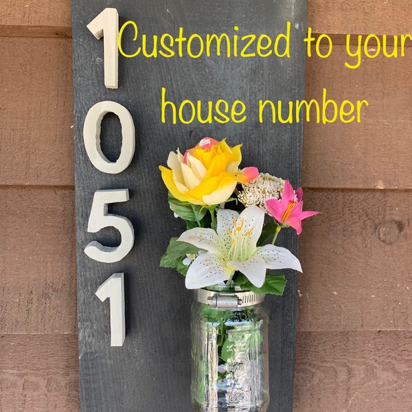 House Number Planter Etsy