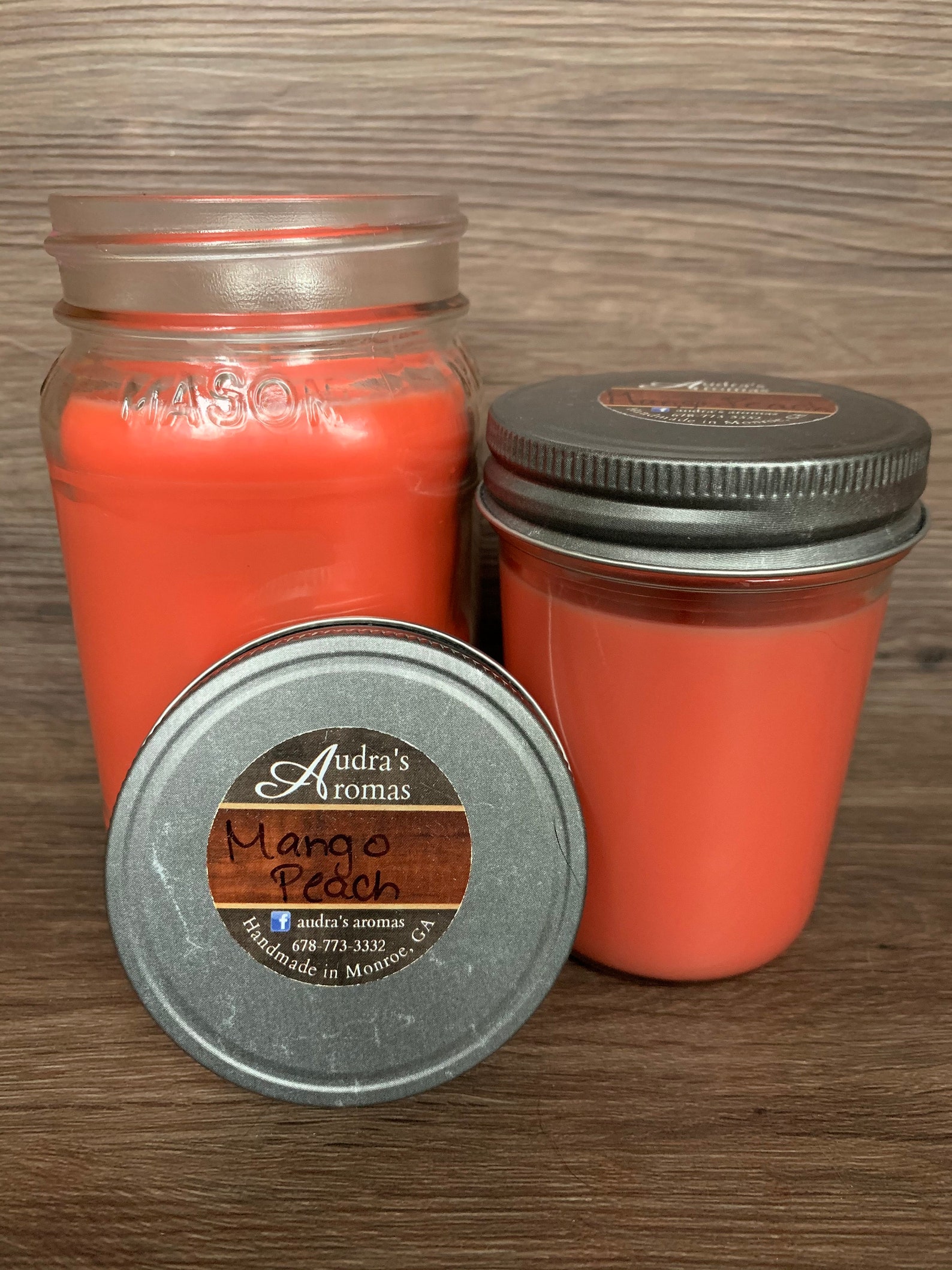 Mango Peach Scented Candle Peach Candle Mango Candle Mason Etsy