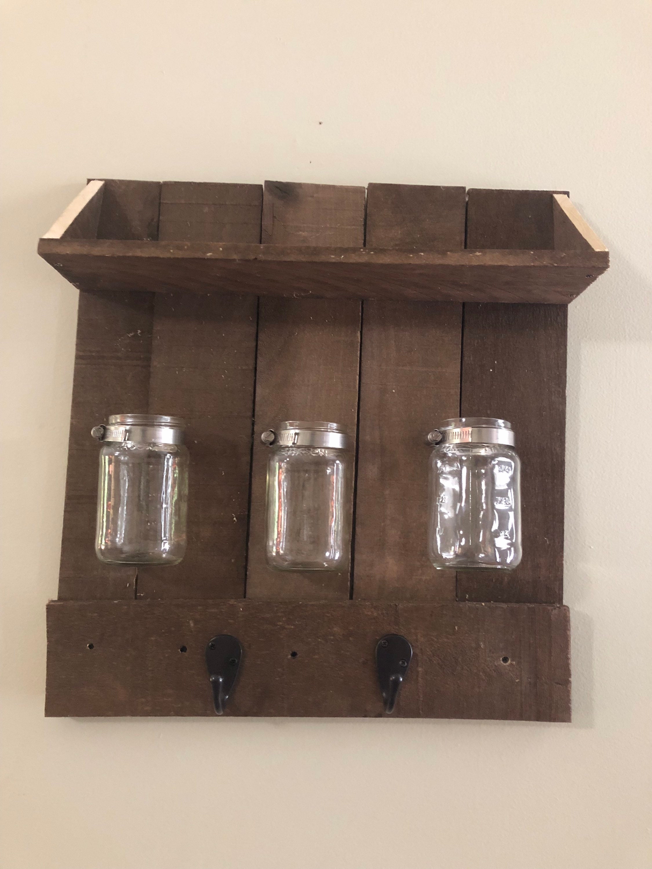Mason Jar Wall Organizers Bathroom Organizer Bathroom - Etsy