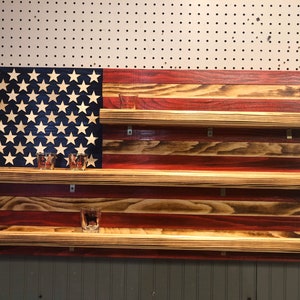 America Flag Shot Glass Holder, Wooden American Flag, Shot Glass Display, Shot Glass Storage, Bar Decor, Bar Organizer, Man Cave Decor
