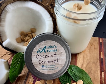 Vela de caramelo de coco / coco perfumado / caramelo perfumado / vela tropical / regalo para ella