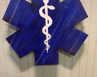 Star of Life Badge, Thin White Line, First Responder Gift, emergency services