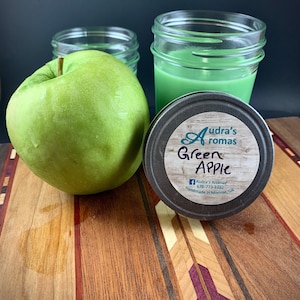 Grüne Apfelkerze, Spa Geschenk, Apfelduft, fruchtige Duftkerze, Apfelkerze