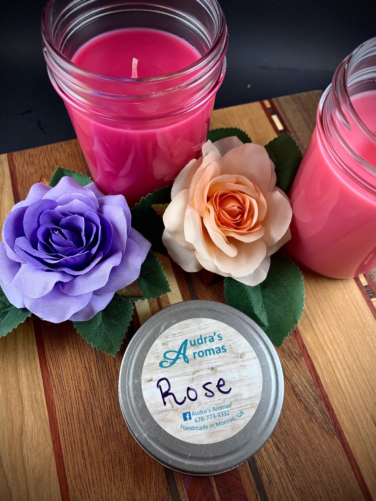 Rose Candle Floral Candle Scented Rose Candle Gift for Her | Etsy