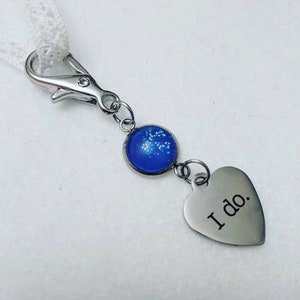 Etwas blau - Braut Charme - Blumenstrauß Charme Strumpfband Hochzeit Zubehör