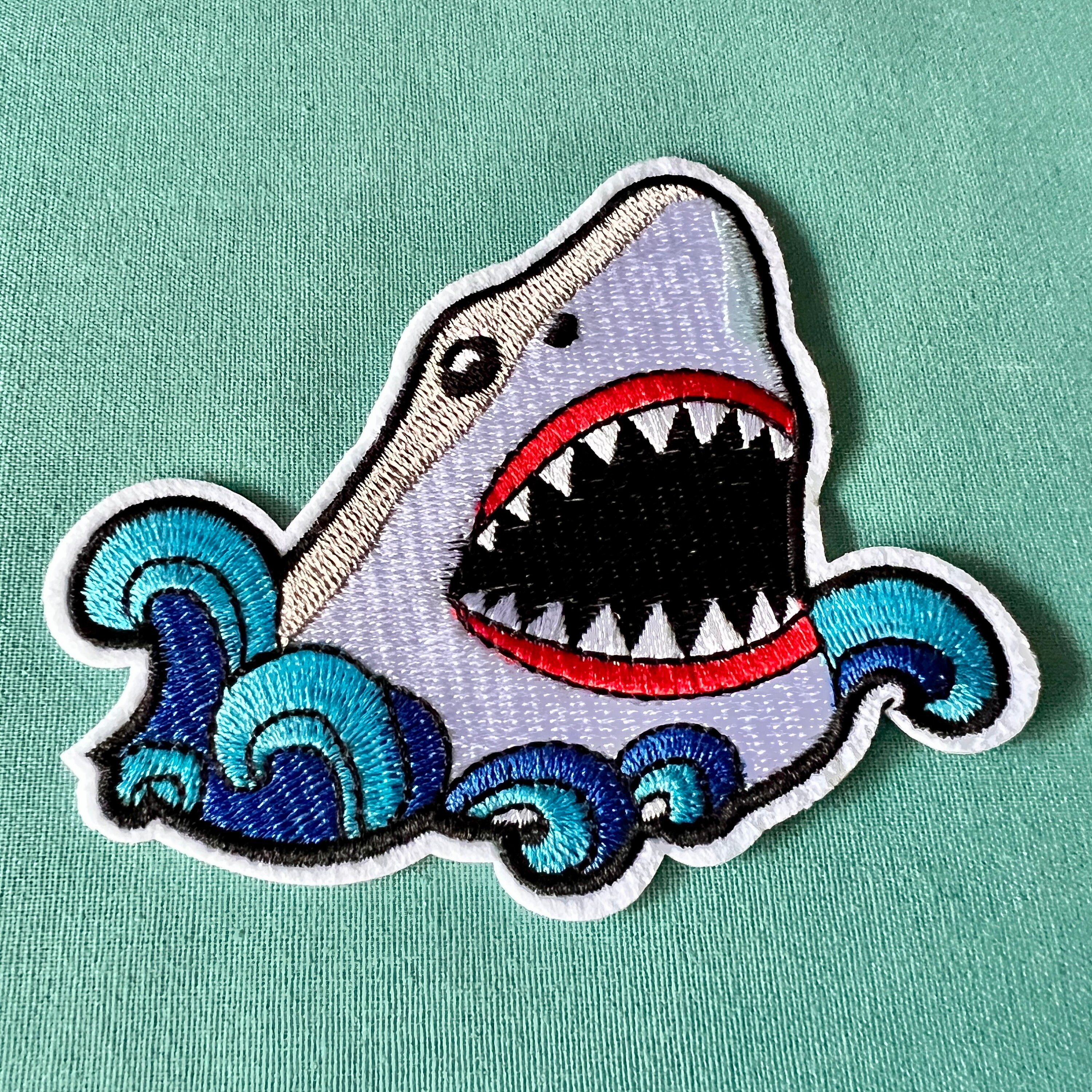 Shark Patch - Great White Shark Iron on Patch - Iron on Patches ...
