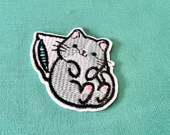 Cat Patch - Cats And Pillows Iron On Patch - Sleeping Cat Iron On Patches - Patches For Jackets