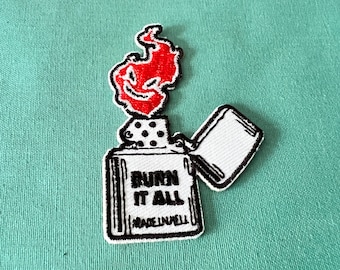 Burn It All Patches - Iron On Patch - Made In Hell Iron On Patches - Patches For Jackets - Iron On Patches