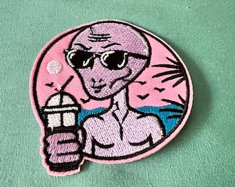 Alien opstrijkbare patch - Roze Alien opstrijkbare patches - Alien opstrijkbare patches