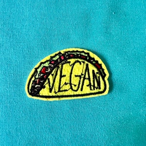 Vegan Taco Patch - Taco Iron On Patch - Opstrijkbare Vegan Patches - Voedsel Iron On Patches