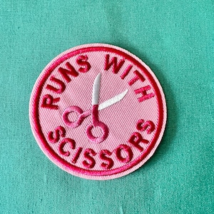 Runs With Scissors Patch - Iron On Patch - Iron On Patches - Patches For Jackets - Sew On Iron On Patch