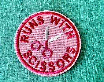 Runs With Scissors Patch - Iron On Patch - Iron On Patches - Patches For Jackets - Sew On Iron On Patch