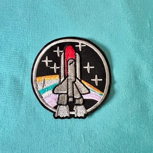 Rocket Ship Iron On Patch - Outer Space Iron on Patches - Rocketship Iron On Patches