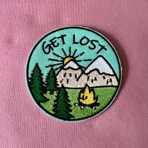 Get Lost Patches - Iron On Patch -  Hiking Iron On Patches - Outdoors Iron On Patches