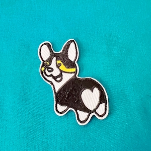 Corgi-tygmärke - Corgi-strykmärke - Hund-strykmärken - Tyger för jackor