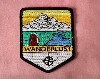 Wanderlust Patches - Iron On Patch -  Hiking Iron On Patches - Outdoors Iron On Patches