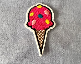 Ice-Cream Cone Patches - Ice Cream Iron On Patch - Iron on Ice Cream Patches - Iron On Patches