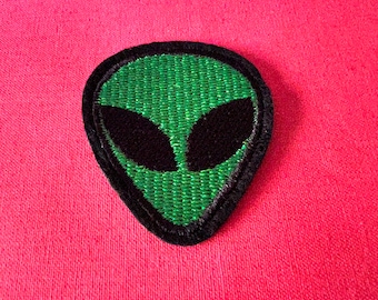 Alien opstrijkbare patch - Outer Space opstrijkbare patches - buitenaards hoofd opstrijkbare patches