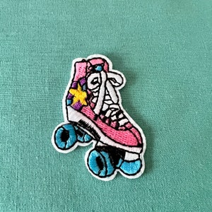 Roller Skate Patches - Iron On Patch - Pink Rollerskate Iron on Patches - Patches For Jackets - Iron On Patches