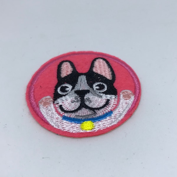 French Bulldog Patch - Frenchie Iron On Patch - Iron On Patches - Patches For Jackets - Sew On Iron On Patch