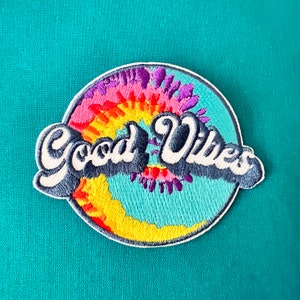 Good Vibes Patches - Iron On Rainbow Patch - Patches For Jackets - Iron On Patches