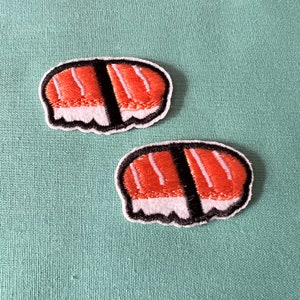 2x Mini Sushi Patches - Sushi Iron On Patch - Iron on Sushi Patches - Iron On Patches