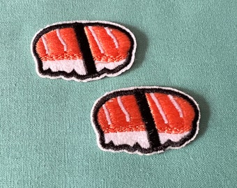 2x Mini Sushi Patches - Sushi Iron On Patch - Iron on Sushi Patches - Food Iron On Patch - Patches For Jackets - Iron On Patches