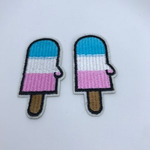 2x ijspatches - 2x ijsblokpatches - ijs opstrijkbare patch - opstrijkbare ijspatches