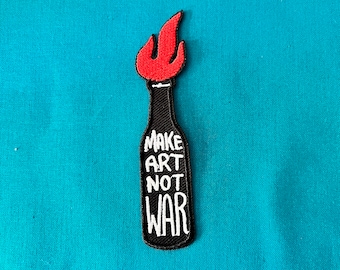 Make Art Not War Patches - Iron On Peace Patch - Iron On Patches - Patches For Jackets - Iron On Patches