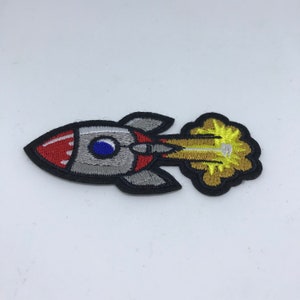 Rocket Ship Cosplay Iron On Patch - Rocket Ships Outer Space Iron on Patches - Rocketship Iron On Patches