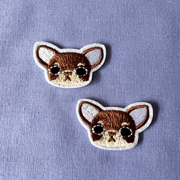 2x Mini Chihuahua Patches - Dog Iron On Patch - Iron on Chihuahua Patch - Iron On Patches