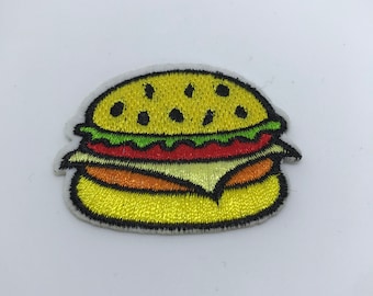 Burger Patches - Hamburger Iron On Patch - Iron on Food Patch - Iron On Patches - Patches For Jackets - Sew On Iron On Patch
